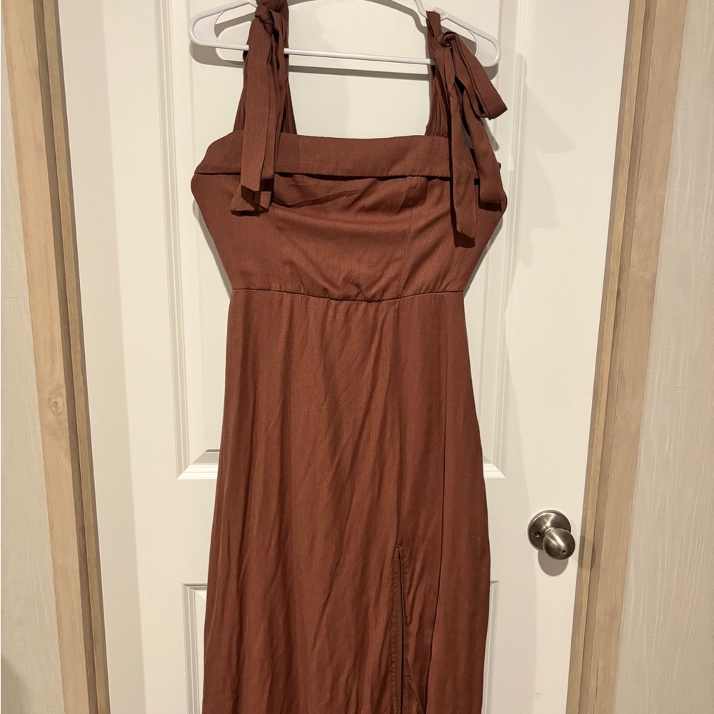 Altar'd State Strapless Brown Dress